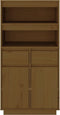 vidaXL - Hoge - kast - 60x40x116,5 - cm - massief - grenenhout - honingbruin