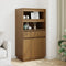 vidaXL - Hoge - kast - 60x40x116,5 - cm - massief - grenenhout - honingbruin