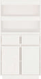 vidaXL - Hoge - kast - 60x40x116,5 - cm - massief - grenenhout - wit