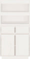 vidaXL - Hoge - kast - 60x40x116,5 - cm - massief - grenenhout - wit
