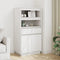 vidaXL - Hoge - kast - 60x40x116,5 - cm - massief - grenenhout - wit