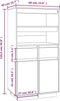 vidaXL - Hoge - kast - 60x40x116,5 - cm - massief - grenenhout - wit
