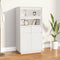 vidaXL - Hoge - kast - 60x40x116,5 - cm - massief - grenenhout - wit