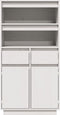 vidaXL - Hoge - kast - 60x40x116,5 - cm - massief - grenenhout - wit