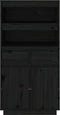 vidaXL - Hoge - kast - 60x40x116,5 - cm - massief - grenenhout - zwart