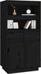 vidaXL - Hoge - kast - 60x40x116,5 - cm - massief - grenenhout - zwart