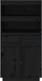vidaXL - Hoge - kast - 60x40x116,5 - cm - massief - grenenhout - zwart
