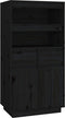 vidaXL - Hoge - kast - 60x40x116,5 - cm - massief - grenenhout - zwart
