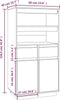 vidaXL - Hoge - kast - 60x40x116,5 - cm - massief - grenenhout - zwart