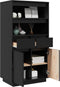 vidaXL - Hoge - kast - 60x40x116,5 - cm - massief - grenenhout - zwart