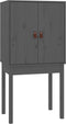 vidaXL - Hoge - kast - 60x40x120 - cm - massief - grenenhout - grijs