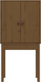 vidaXL - Hoge - kast - 60x40x120 - cm - massief - grenenhout - honingbruin