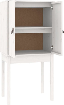 vidaXL - Hoge - kast - 60x40x120 - cm - massief - grenenhout - wit