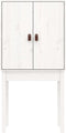 vidaXL - Hoge - kast - 60x40x120 - cm - massief - grenenhout - wit