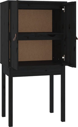 vidaXL - Hoge - kast - 60x40x120 - cm - massief - grenenhout - zwart