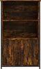 vidaXL - Hoge - kast - 62x32x103,5 - cm - bewerkt - hout - gerookt - eikenkleurig