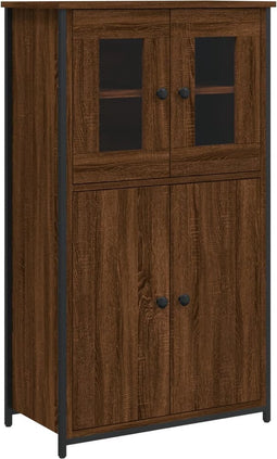 vidaXL - Hoge - kast - 62x32x106,5 - cm - bewerkt - hout - bruin - eikenkleur