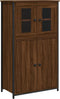 vidaXL - Hoge - kast - 62x32x106,5 - cm - bewerkt - hout - bruin - eikenkleur