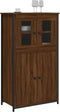 vidaXL - Hoge - kast - 62x32x106,5 - cm - bewerkt - hout - bruin - eikenkleur