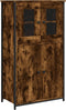 vidaXL - Hoge - kast - 62x32x106,5 - cm - bewerkt - hout - gerookt - eikenkleurig