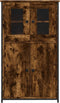 vidaXL - Hoge - kast - 62x32x106,5 - cm - bewerkt - hout - gerookt - eikenkleurig