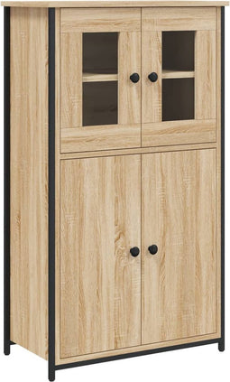 vidaXL - Hoge - kast - 62x32x106,5 - cm - bewerkt - hout - sonoma - eikenkleurig