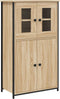 vidaXL - Hoge - kast - 62x32x106,5 - cm - bewerkt - hout - sonoma - eikenkleurig