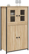 vidaXL - Hoge - kast - 62x32x106,5 - cm - bewerkt - hout - sonoma - eikenkleurig