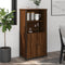 vidaXL - Hoge - kast - 62x36x121,5 - cm - bewerkt - hout - bruin - eikenkleur
