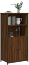 vidaXL - Hoge - kast - 62x36x121,5 - cm - bewerkt - hout - bruin - eikenkleur