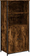 vidaXL - Hoge - kast - 62x36x121,5 - cm - bewerkt - hout - gerookt - eikenkleurig