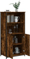 vidaXL - Hoge - kast - 62x36x121,5 - cm - bewerkt - hout - gerookt - eikenkleurig