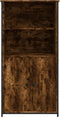 vidaXL - Hoge - kast - 62x36x121,5 - cm - bewerkt - hout - gerookt - eikenkleurig