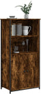 vidaXL - Hoge - kast - 62x36x121,5 - cm - bewerkt - hout - gerookt - eikenkleurig