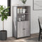 vidaXL - Hoge - kast - 62x36x121,5 - cm - bewerkt - hout - grijs - sonoma