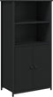 vidaXL - Hoge - kast - 62x36x121,5 - cm - bewerkt - hout - zwart