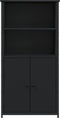 vidaXL - Hoge - kast - 62x36x121,5 - cm - bewerkt - hout - zwart