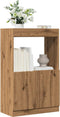 vidaXL - Hoge - kast - 63x33x100 - cm - bewerkt - hout - artisanaal - eikenkleurig