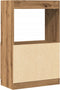 vidaXL - Hoge - kast - 63x33x100 - cm - bewerkt - hout - artisanaal - eikenkleurig