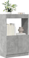 vidaXL - Hoge - kast - 63x33x100 - cm - bewerkt - hout - betongrijs
