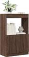 vidaXL - Hoge - kast - 63x33x100 - cm - bewerkt - hout - bruin - eikenkleurig