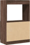 vidaXL - Hoge - kast - 63x33x100 - cm - bewerkt - hout - bruin - eikenkleurig