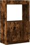 vidaXL - Hoge - kast - 63x33x100 - cm - bewerkt - hout - gerookt - eikenkleurig