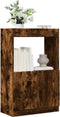 vidaXL - Hoge - kast - 63x33x100 - cm - bewerkt - hout - gerookt - eikenkleurig