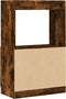 vidaXL - Hoge - kast - 63x33x100 - cm - bewerkt - hout - gerookt - eikenkleurig