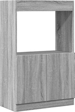 vidaXL - Hoge - kast - 63x33x100 - cm - bewerkt - hout - grijs - sonoma - eikenkleurig