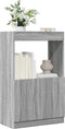 vidaXL - Hoge - kast - 63x33x100 - cm - bewerkt - hout - grijs - sonoma - eikenkleurig