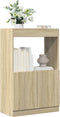 vidaXL - Hoge - kast - 63x33x100 - cm - bewerkt - hout - sonoma - eikenkleurig