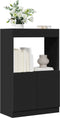 vidaXL - Hoge - kast - 63x33x100 - cm - bewerkt - hout - zwart