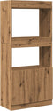 vidaXL - Hoge - kast - 63x33x140 - cm - bewerkt - hout - artisanaal - eikenkleurig